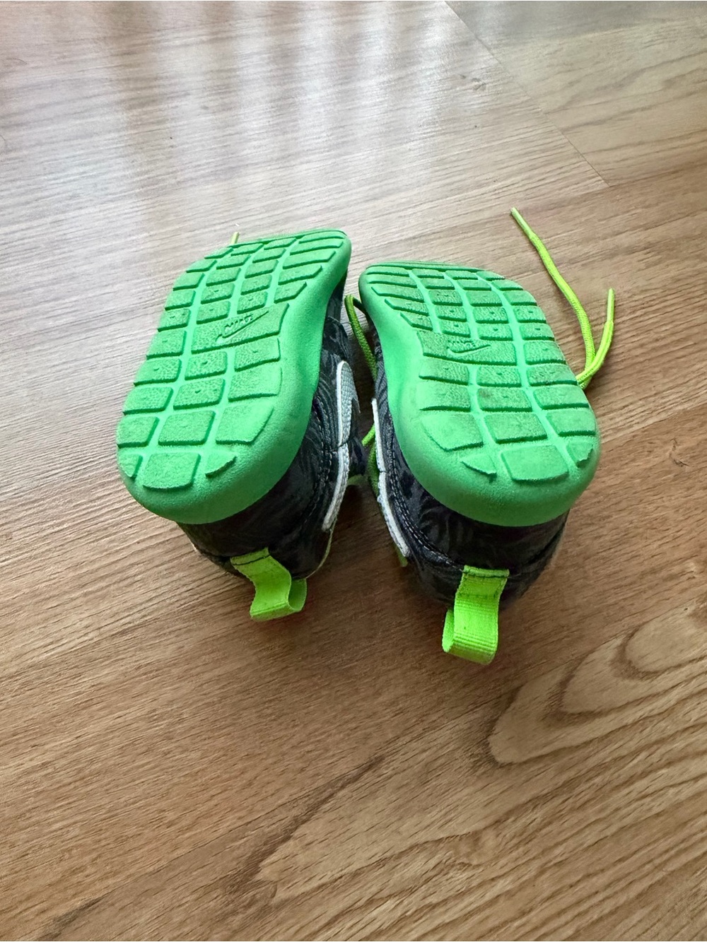 Nike Kids Black and Neon Green Slip-On Sneakers - Picture 3 of 6